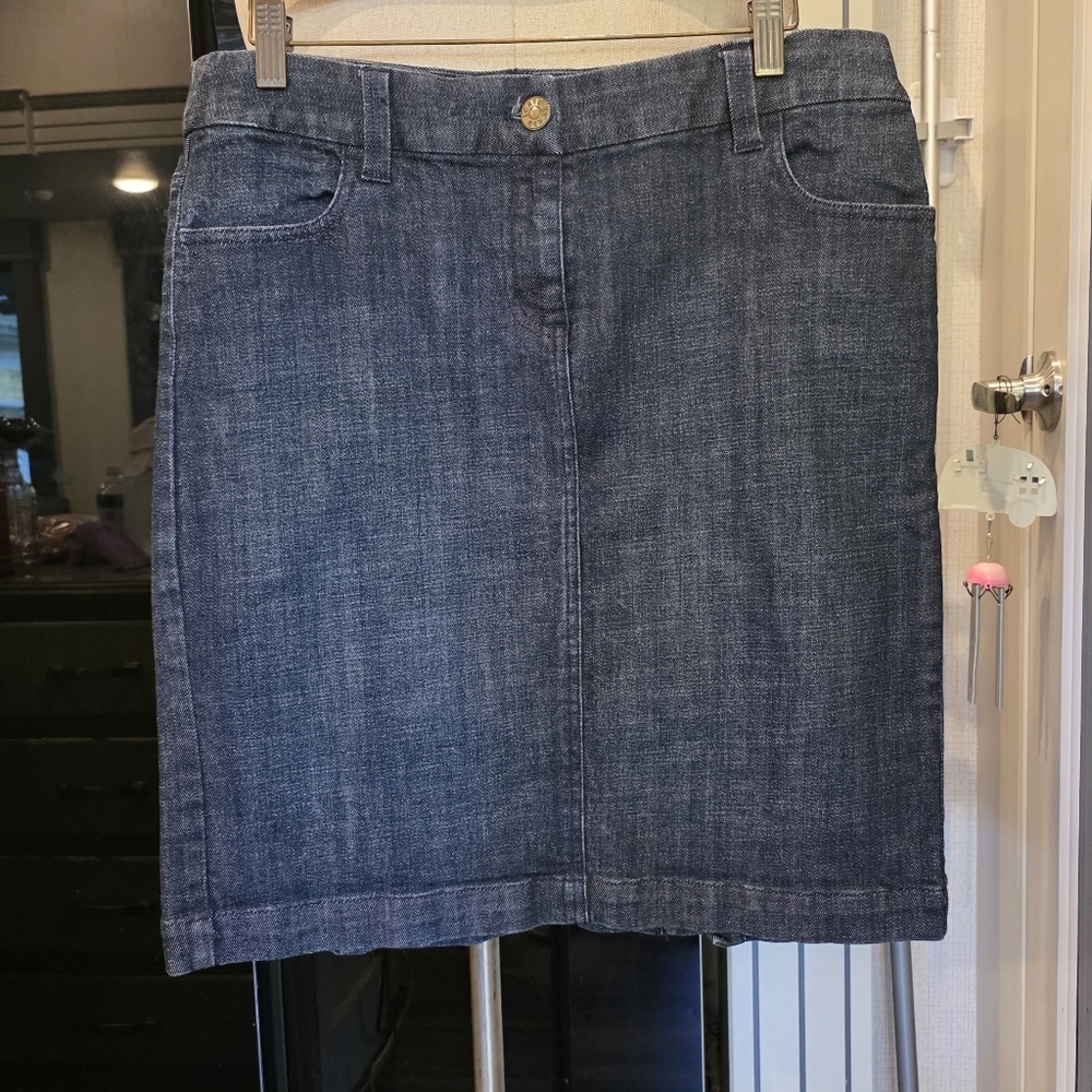 J. Crew Blue Denim Pencil Skirt - Picture 2 of 6